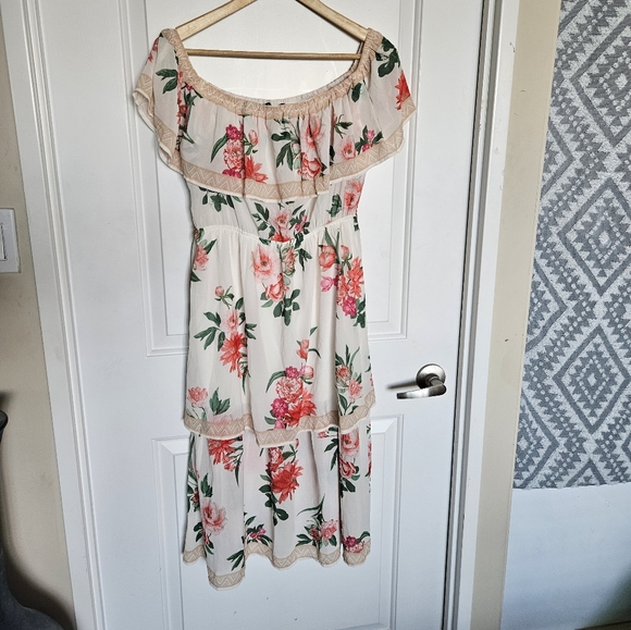 Lulu's Floral Print Summer Dress SZ L - Picture 3 of 7